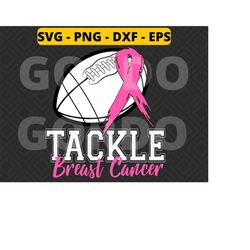 Tackle Football Pink Ribbon Breast Cancer Awareness svg png dxf eps