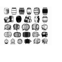 27 barrel svg / wood barrel svg / beer keg svg /  commercial use / cricut / cut files / clipart / silhouette / dxf / vec