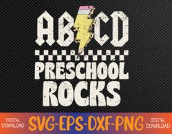 ABCD Preschool Rocks Back To School Pre-K Svg, Eps, Png, Dxf, Digital Download