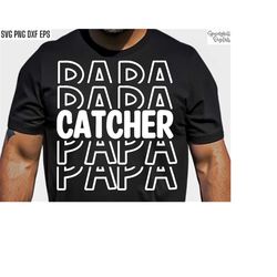 Catcher Papa Svg | Baseball Grandpa Pngs | Softball Tshirt Design | High School Baseball | Travel Baseball Svgs | Softba