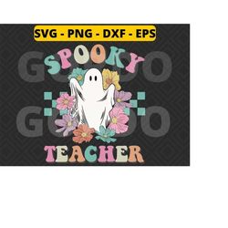 Spooky Teacher Boo Ghost svg png dxf eps, Floral Halloween svg, Halloween bats svg, Halloween spooky svg