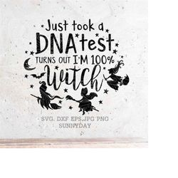 I Just Took A DNA Test Turns Out I'm 100 That Witch,Hocus Pocus Svg File DXF Silhouette Print Vinyl Cricut Cutting SVG T