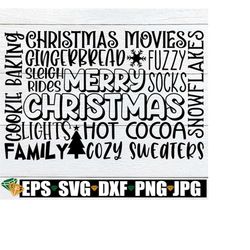 Christmas Subway Art, Christmas Typography, Christmas Word Art, Christmas Word Collage, Christmas Decoration svg, Christ