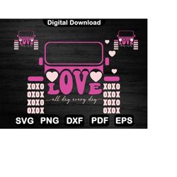 Love 4x4 Off Road Svg, Love Offroad Car Design, Offroad Dog Love Svg, XOXO 4x4 Offroad Car, Svg Files, Cut file, Clipart