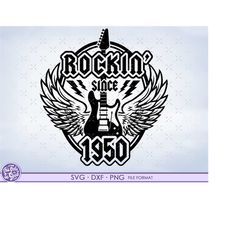 Rockin 71st Birthday svg, Turning 71 svg, 1950 svg files for Cricut. 1950 png, svg, dxf clipart files. 1950 shirt decal
