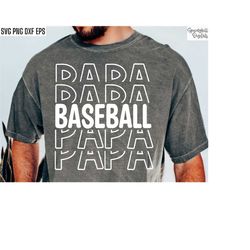Baseball Papa Svg | Baseball T-shirt Cut File | Baseball Grandpa Svgs | High School Baseball | Travel Baseball Svg | Bas
