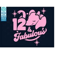 12th Birthday svg, Girls 12th Birthday svg, png Elephant 12 year old birthday svg cut files for cricut CNC and silhouett