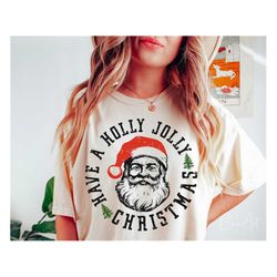 Boho Christmas Png, Retro Santa Claus Png, Have a Holly Jolly Christmas Png, Xmas Quote Png Sublimation Print Shirt Desi