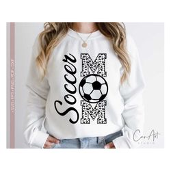 Soccer Mom Svg, Soccer Mama Shirt Design, Soccer Svg Files for Cricut - Cut File, Soccer Vector Clipart,Leopard Shirt Pr