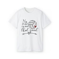 My Heart is On That Court Volleyball Mom Shirt, Cute Volleyball Mom Shirt, Game Day Shirt, Volleyball Mama Shirt