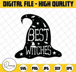 Best Witches SVG dxf, Witch Hat Halloween svg, Halloween Silhouette and Cricut Cut Design