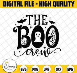 The Boo Crew Svg, Halloween Svg, Boo Svg, Ghost and Spider Web Svg, Spooky Cut Files, Halloween Shirt Svg,Fall