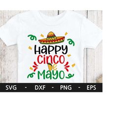 Happy Cinco de mayo svg,  Cinco de mayo svg, Sombrero svg, Taco svg,Cinco de mayo Gift svg, Mexican Hat svg,svg files fo