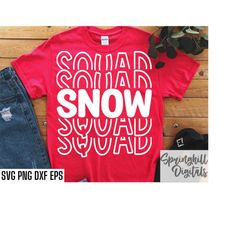 Snow Squad Svgs | Winter Cut Files | Kids Christmas Shirt Svgs | Christmas Break Pngs | Group Holiday T-shirt Designs |
