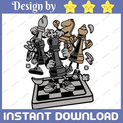 Chess Board Leisure Games Play Queen Pieces Strategic Sport Victory Battle SVG .EPS PNG Vector Clipart Cricut Silhouette