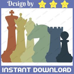 Chess Pieces SVG, Chess SVG, Chess Vector, Chess Clipart, Chess Cricut, Chess Cut File, Chess Silhouette, Chess Player