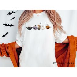 Halloween Coffee Shirt, Comfort Colors Halloween T-Shirt, Fall Coffee Shirt, Fall Shirt, Halloween Shirt, Pumpkin Spice,