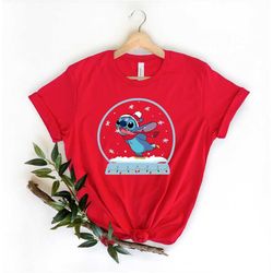 Stitch Christmas Shirt, Stitch Snow Globe Shirt, Stitch Holiday Shirt, Stitch Disney Xmas Shirt Gift, Disney Stich Chris