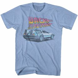 Back To The Future Future Light Blue Heather Adult T-Shirt