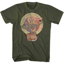 Billy Idol Whiplash Smile Military Green Adult T-Shirt