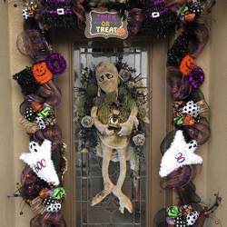 Mummy Halloween Garland Door Decoration