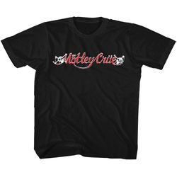 Motley Crue Red and White Logo Black Youth T-Shirt