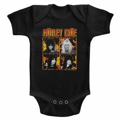 Motley Crue Fire And Wire Black Infant Baby Bodysuit Romper
