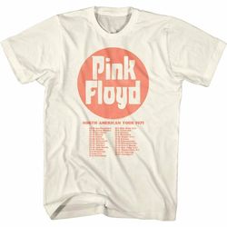Pink Floyd Front Dates Natural Adult T-Shirt
