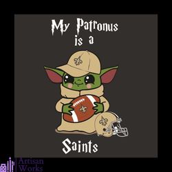 Baby Yoda My Patronus Is A Saints Svg, Sport Svg, New Orleans Saints Svg, Baby Yoda New Orleans Saints Svg, Patronus Svg