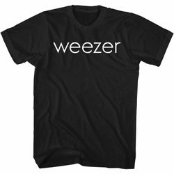 Weezer White Weezer Logo Black Adult T-Shirt