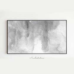 Samsung Frame TV Art Abstract Black and White Gray Watercolor Brushstroke Downloadable Digital Download Hand Painted