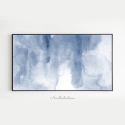 Samsung Frame TV Art Abstract Indigo Blue Texture Watercolor Brushstroke Downloadable Digital Download Hand Painted