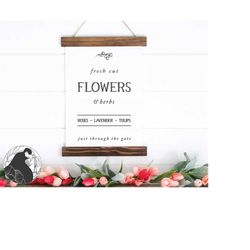 Fresh Cut Flowers SVG, Flower Cut File for Farmhouse Sign svg, Gardening svg, Spring Wall Art, Htv File, Cricut Files, S