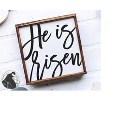 He is Risen SVG, Easter Cut File, Pascha svg, Christian Quote svg, Oversized Wall Art, Cricut, Silhouette,