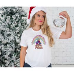 Disney Christmas T-Shirt, Disney Rainbow Castle Shirt, Christmas Castle Shirt, Christmas Shirts, Disney Christmas Gifts
