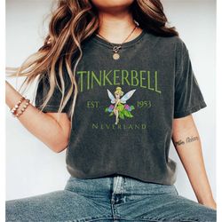 Retro Disney Tinkerbell Comfort Colors Shirt, Vintage Tinkerbell Princess , Disney Family Shirts, Princess Disney Shirts
