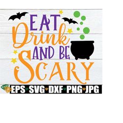 Eat Drink And Be Scary, Funny Halloween Kitchen Sign, Halloween Lunchroom Sign,Halloween Lunch Lady SVG,Halloween Cafete