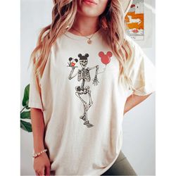 Vintage Disney Skeleton Comfort Colors Shirt, Disney Skeleton Mickey Shirt, Disney Balloon Shirt, Disneyworld Shirt, Dis