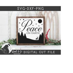 Svg Files, Peace on Earth svg, Christmas svg, Peace svg, Cut Files, Digital Download, Vector, Cuttable, SVG, DXf, PNG, C