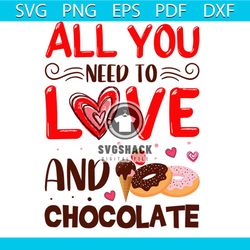 All You Need To Love And Chocolate Svg, Valentine Svg,Chocolate Svg, Heart Svg