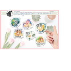 Cottagecore Sticker Bundle, Picnic Stickers PNG, Cottagecore PNG, Asthetic Stickers, Poetry Stickers PNG, Printable Wate