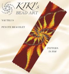 Peyote bracelet pattern Nautilus Peyote pattern design 2 drop peyote in PDF instant download DIY