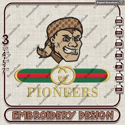 NCAA Sacred Heart Pioneers Gucci Embroidery Design, NCAA Teams Embroidery Files, NCAA Machine Embroidery