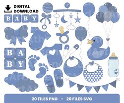 Bundle Layered Svg, Boy Svg, Blue Svg, Baby Shower, Digital Download, Clipart, PNG, SVG, Cricut, Cut File