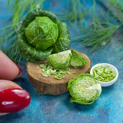 TUTORIAL Miniature cabbage cane with polymer clay | Miniature food tutorial | Dollhouse miniatures