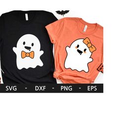 Halloween svg, Cute Ghosts svg, Halloween png, Spooky Vibes, Fall, Boy & Girl Ghost svg, Kid's shirt, Spooky svg, svg fi