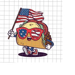 Taco Sunglasses American Flag Svg, Taco 4th Of July Svg, 4th Of July Svg, Patriotic Day Svg, Fourth Of July Svg.