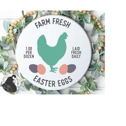 Farm Fresh Easter Eggs SVG, Spring Sign svg, Easter Cut File, Farmhouse svg, Easter Sign svg, , Cricut, Silhouette, DXF,