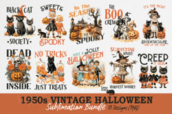Retro Halloween Sublimation Collection,Vintage Halloween Sublimation Bundle