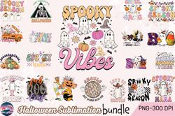 Retro Halloween png bundle Trick or Treat Ghosts Spooky mama Season Creep Boo momster Ghouls Western Groovy Fall Howdy